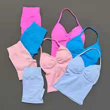 Halter-Style Camisole with Matching Shorts (Assorted Colors) view 3
