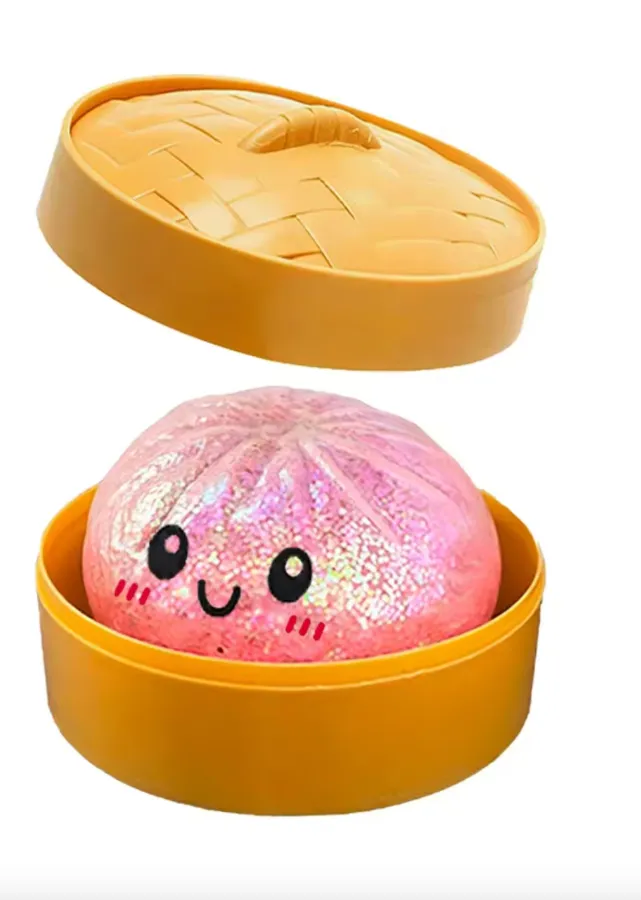 Glitter Dumpling Squishy Toy with Steamer Case view 3