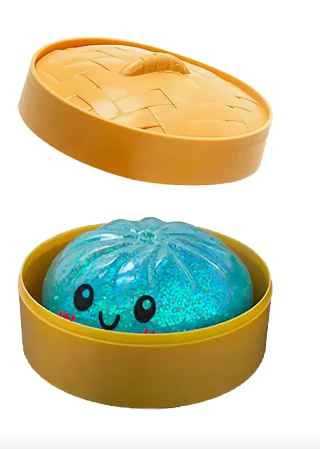Glitter Dumpling Squishy Toy with Steamer Case view 2