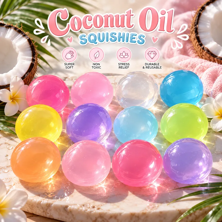 Coconut Oil Squishies — Colorful Gel Squeeze Balls view 1