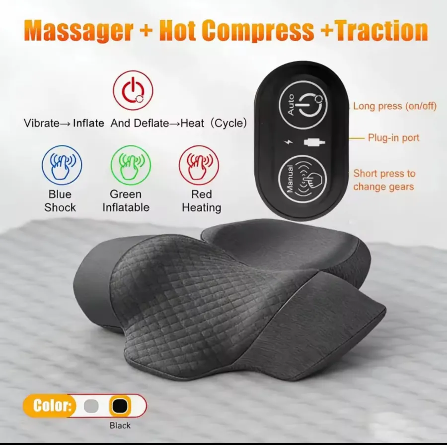 Neck Massager with Hot Compress and Cervical Traction view 5