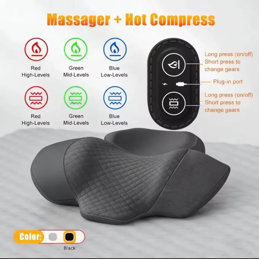 Neck Massager with Hot Compress and Cervical Traction view 2