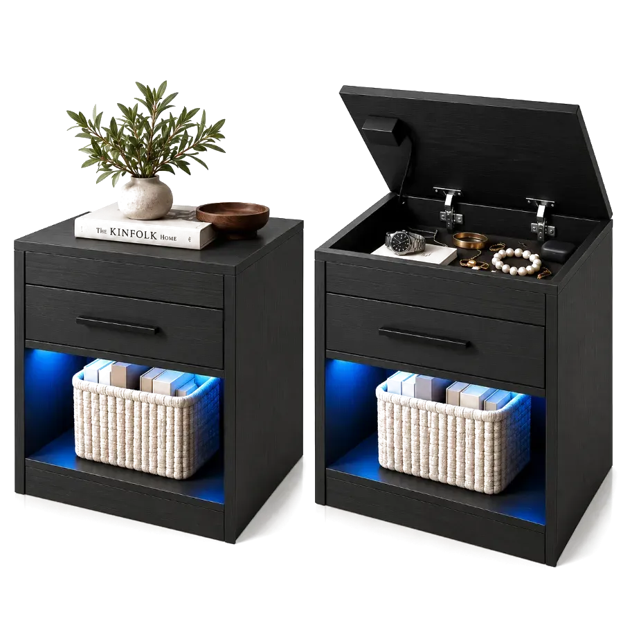HushStand™ Nightstand with Hidden Storage view 1