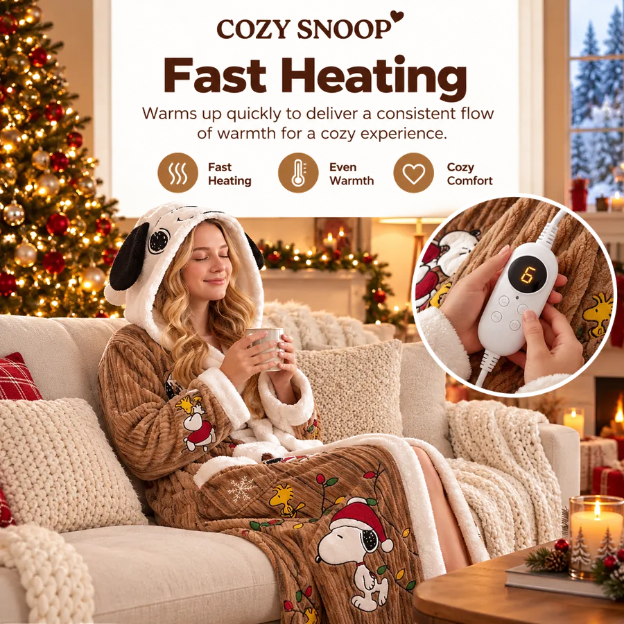 Cozy Snoopy Heated Robe with Hood and Remote view 3