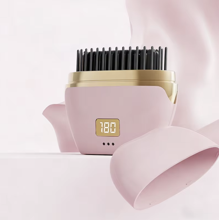 Sleek & Smooth: Cordless Heated Hair Straightening Brush