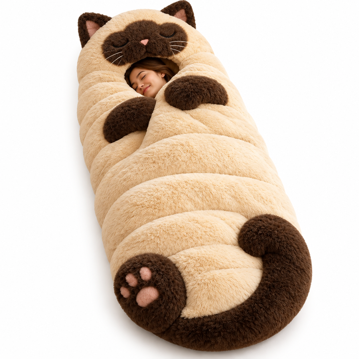 Snuggle-Ready Cat-Shaped Sleeping Bag for Ultimate Cozy Naps