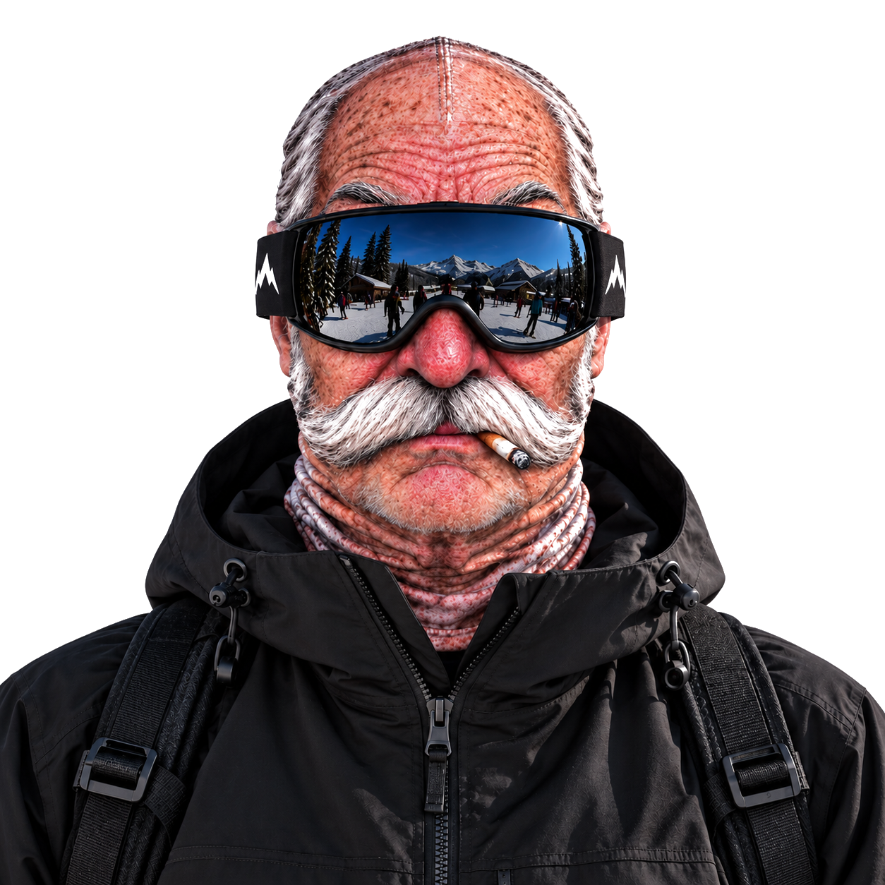 PowderFace™ Funny Old-Man Ski Mask