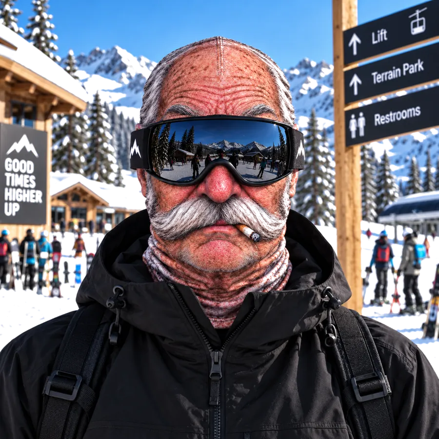 PowderFace™ Funny Old-Man Ski Mask view 2