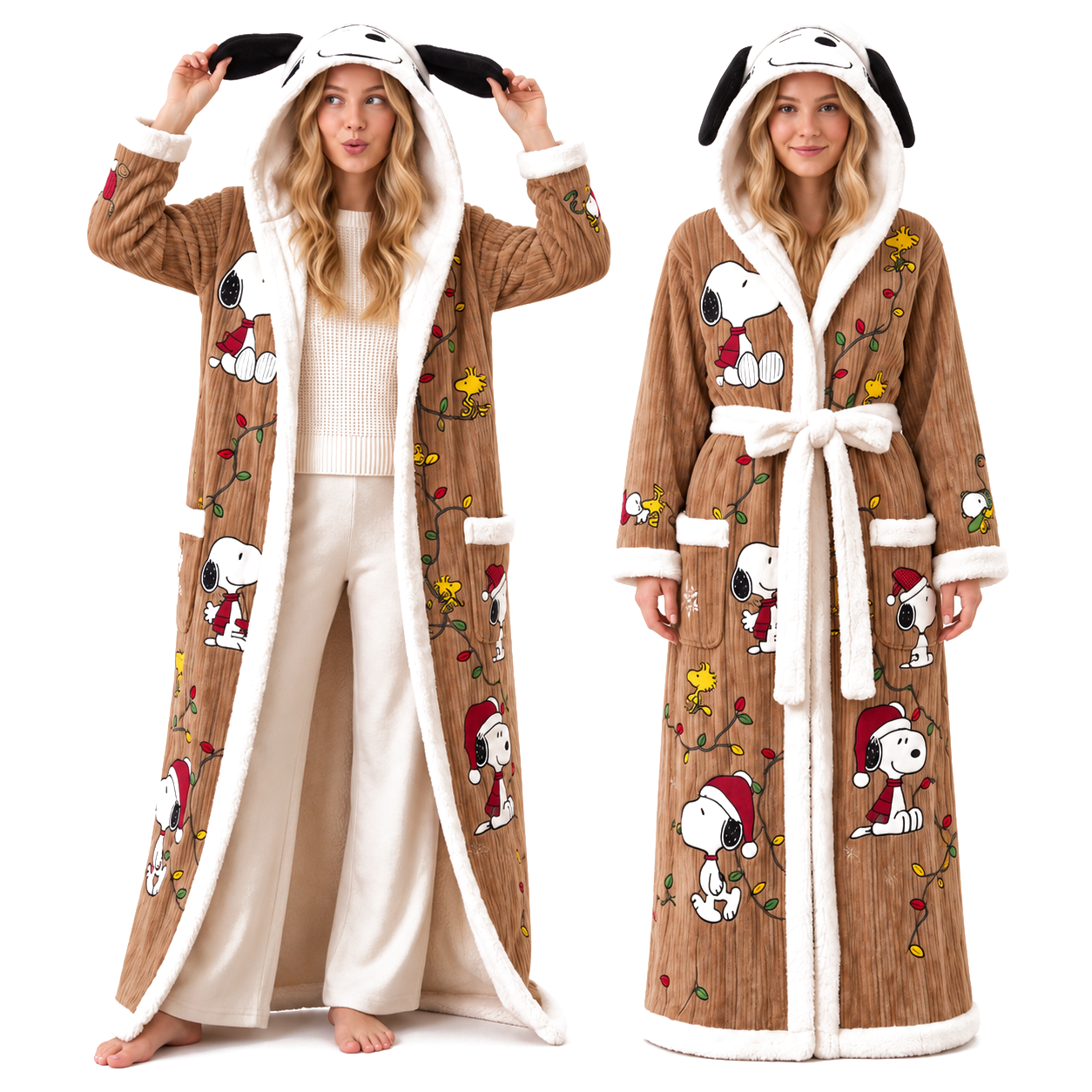 Snoopy Heated Hooded Robe